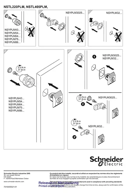 schneider施耐德Thalassa PLM General Instruction for locking accessory